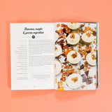 The Cake Book by Crumbs & Doilies open to banana, maple & pecan cupcake recipe with photography and instructions.